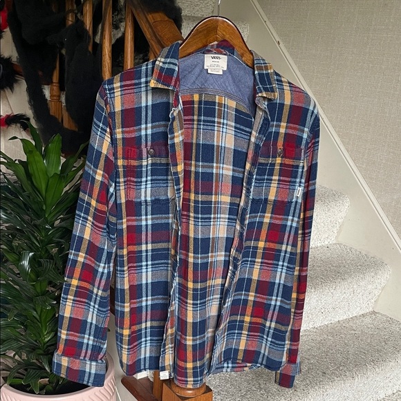 Vans Multicolor Plaid Cotton Button Down Shirt - Picture 1 of 12
